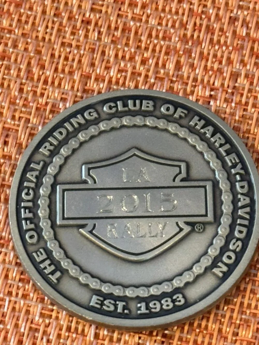 Harley-Davidson H.O.G. 2015 LA Rally Commemorative Coin Official Riding Club Col - Picture 3 of 3